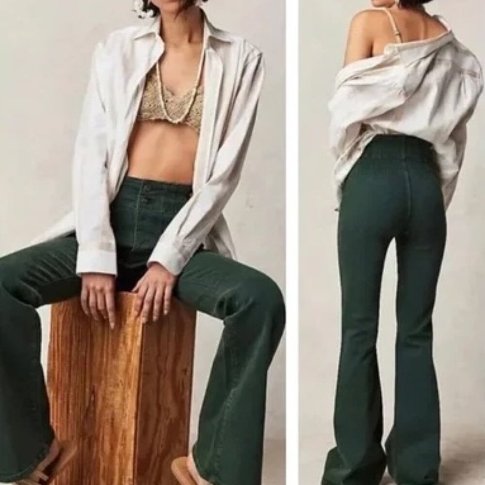 Free People We The Free Jayde Flare Jeans in Forest